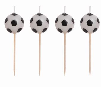Picture of FOOTBALL PICK CANDLES 7.5CM X 4 PCS